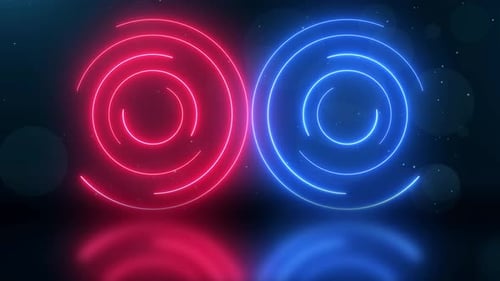 Abstract Neon Spinning Circles Loop Background