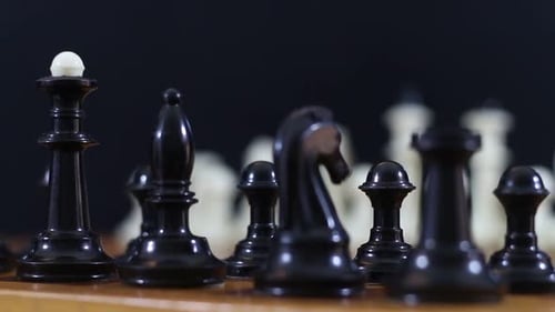 Close up of Chess Pieces on Chess Board