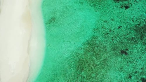 Aerial view landscape of beautiful bay beach holiday by clear ocean and white sandy background of a