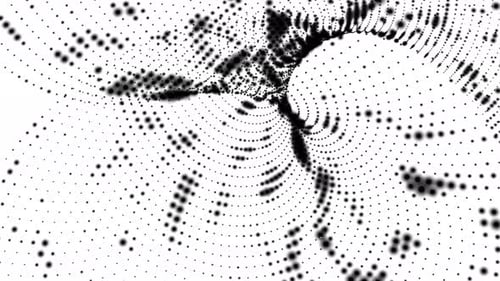Dynamic Abstract Black Dots Flowing Swirl Background Animation