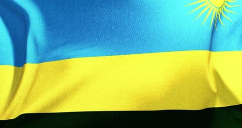 Realistic Waving Flag of Rwanda Animation Loop