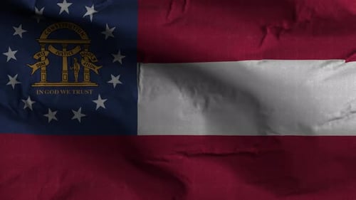 Realistic Waving Georgia State Flag Looping Background