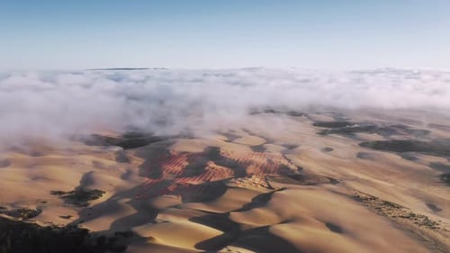 Barren Wasteland Covered in Ripples of Sand Creating Harsh Extreme Conditions