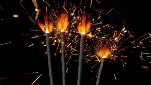 Close Up of Sparklers Burning Brightly