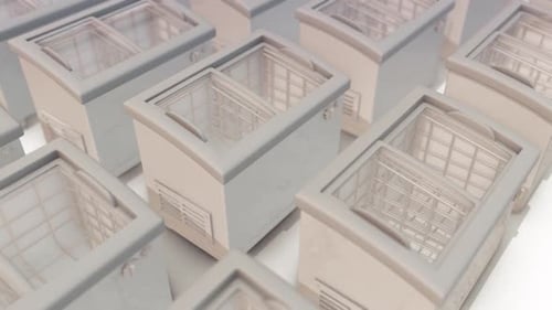 Blank Ice Cream Freezers Isolated On White Background Store Fridge Clean Refrigerators Hd