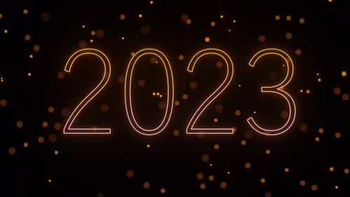 Glowing Neon 2023 New Year Title Animation