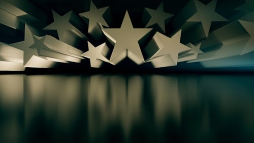 Dynamic Golden Star Award Reveal with Shiny Reflection