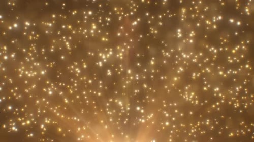 Golden Glittering Particles Light Ray Background Loop