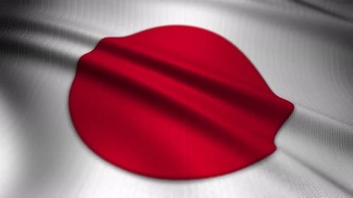 Realistic Waving Japan Flag Animation
