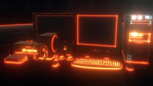 Old Used Computers And Technologic Office Objects 4k