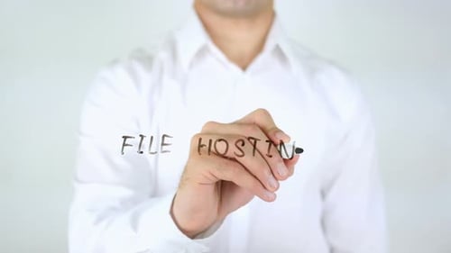Hand Writes File Hosting on Clear Surface