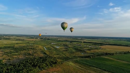 Amazing view of colorful hot air balloons