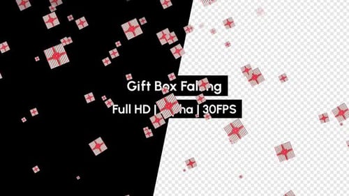 Celebration Falling Gift Boxes Transparent Overlay Animation