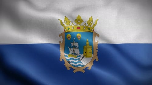 Realistic Waving Flag with Detailed Heraldic Emblem