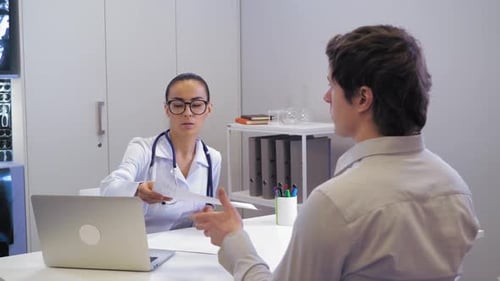 Man Visiting Therapist in Hospital