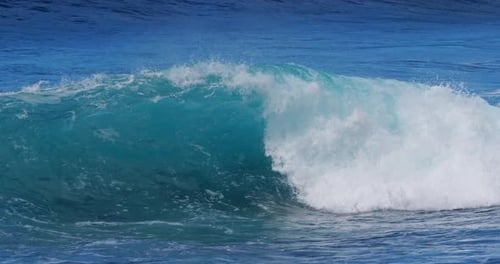 Waves in Atlantic Ocean, Porto Moniz, Madeira Island Portugal, Slow Motion 4K