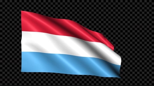 Luxembourg Flag Waving Seamless Loop