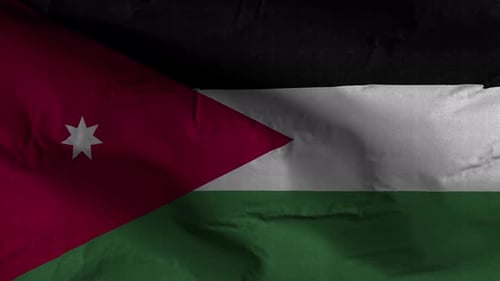 Waving Jordan Flag Realistic Fabric Loop