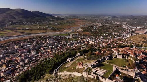 Aerial View of the Old Fortress in Mountains