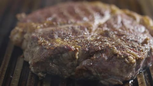 Cooking Steak on Grill