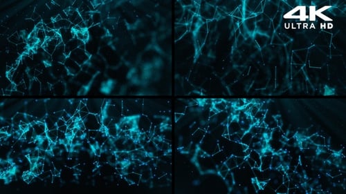 Futuristic Blue Plexus Particle Network Background Animation