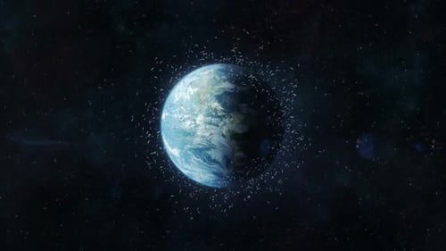Environmental Concern: Planet Earth Orbiting with Space Debris