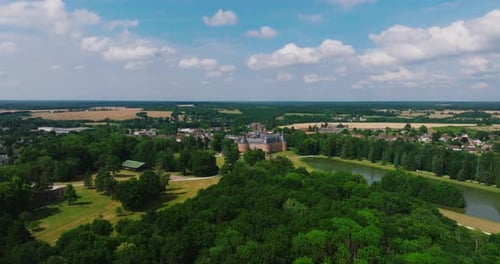 France Old Castle Drone Aerial View