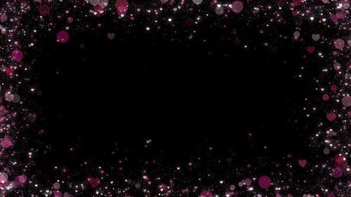 Sparkling Pink Hearts Overlay Frame