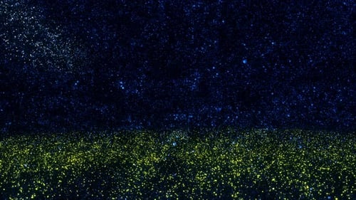 Abstract Blue and Yellow Flowing Particles Motion Background