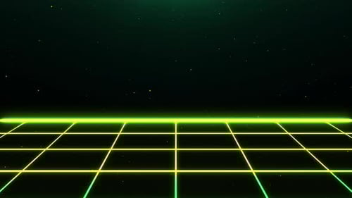 Retro-Futuristic Neon Grid Loop Background