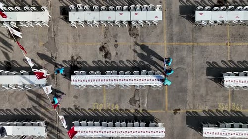 Wedding preparation aerial view Turkey Alanya 4 K