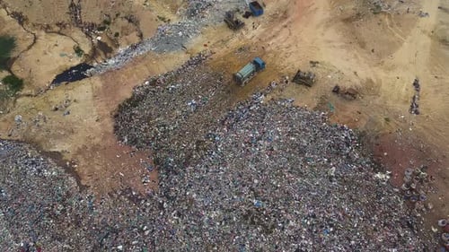 Aerial view of garbage dump