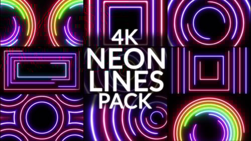 4k Colored Neon Lines Pack