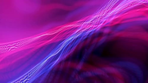Dynamic Abstract Glowing Particle Waves Background Loop