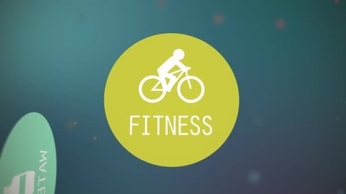 Typography and icon animation presents different areas of human activity.