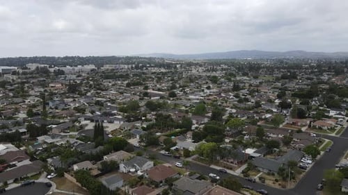Aerial View of Placentia City in Northern Orange County California