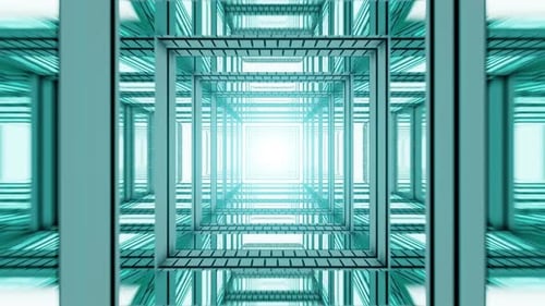Futuristic Grid Light Tunnel Digital Motion Background