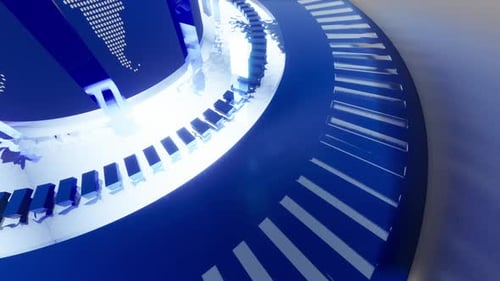 Futuristic Rotating Globe News Broadcast Opening