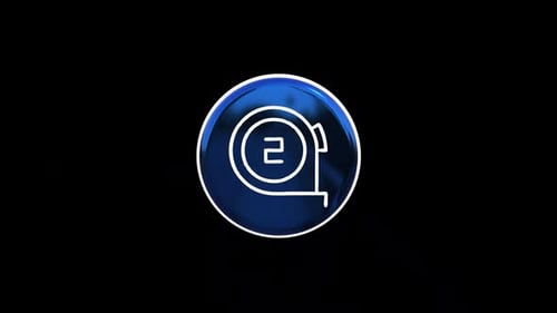 3D Rotating Glossy Blue Measuring Tape '5' Countdown Icon