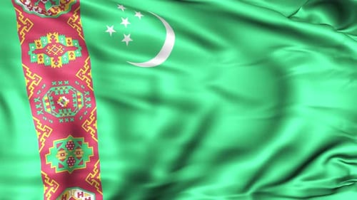 Realistic Waving Flag of Turkmenistan Animation