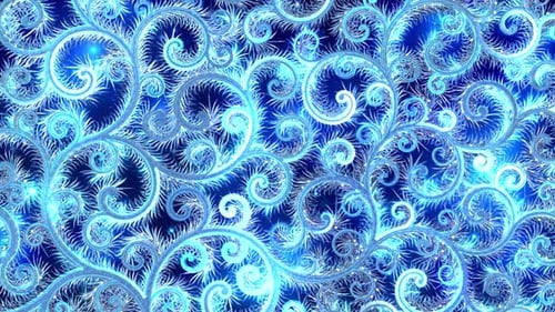 Blue Frosty Swirling Pattern Christmas Background Loop