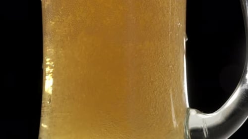 Refreshing Light Beer in a Mug Close Up