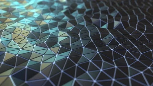 Moving Black Triangular Plated Surface
