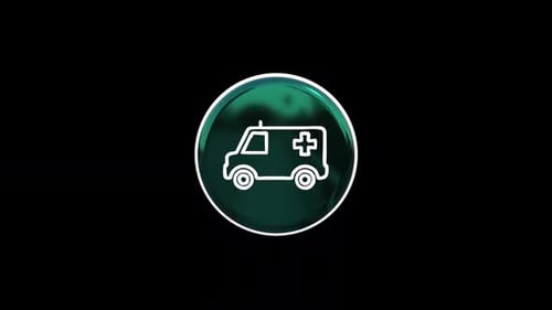 Medical Ambulance Icon 3D Rotating Animation Loop