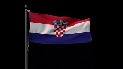 Realistic Croatian Flag Waving Animation