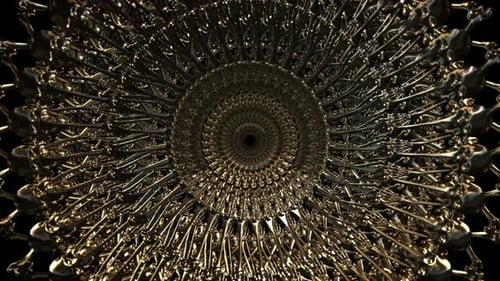 Golden Ornate Skull Bone Spiral Tunnel Loop Background