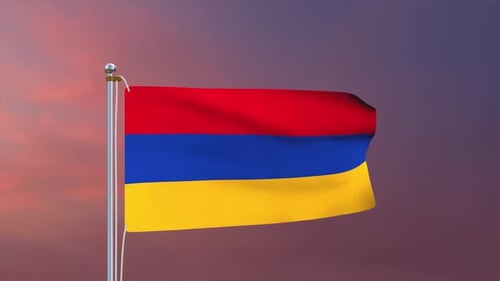 Armenian National Flag Waving Animation