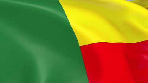 Benin Flag Waving in Wind Background Animation