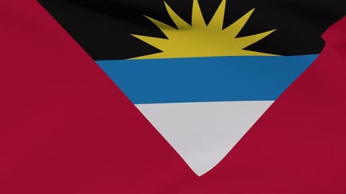 Waving Antigua and Barbuda National Flag Animation