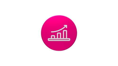 Spinning 3D Business Growth Chart Icon Animation